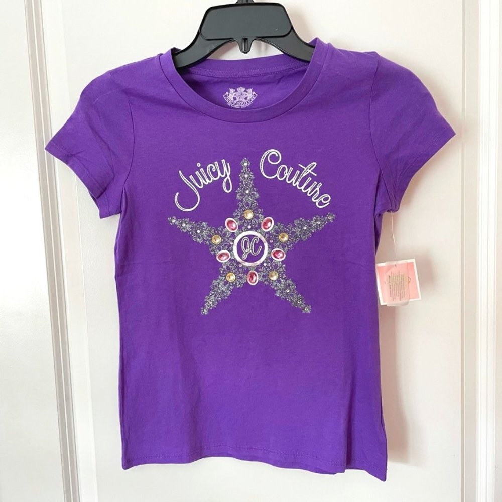 Juicy Couture Kids XL Purple Rhinestone Graphic T
